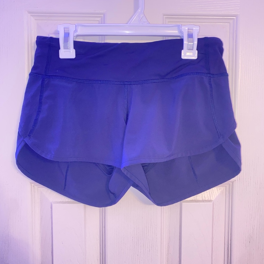 Lululemon navy speed up short 2.5in size 2